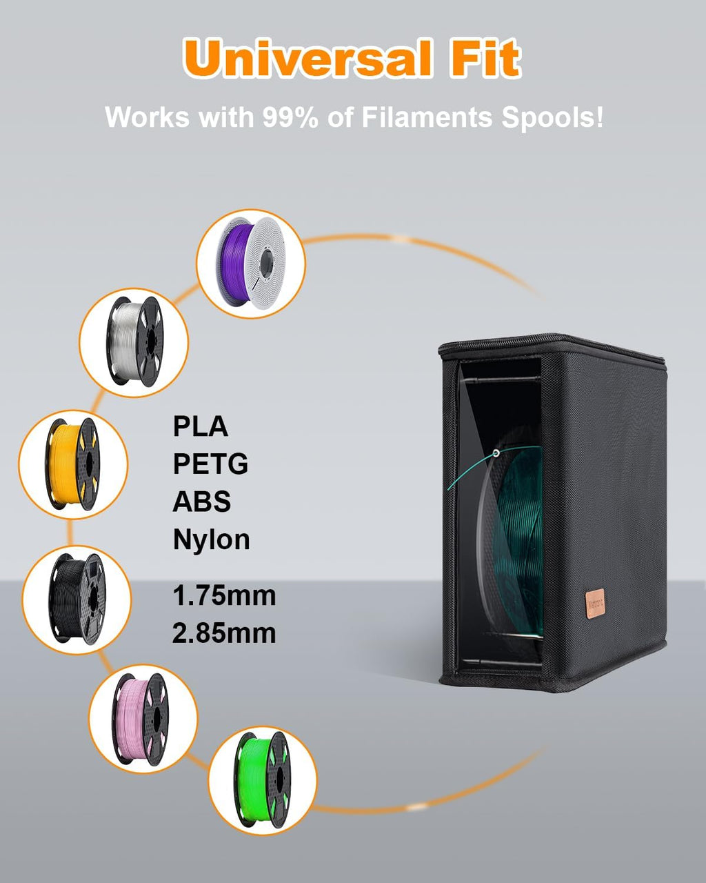 Martronic 3D Printer Filament Dryer & Active Feeder | Print-While-Drying Spool Holder | 25W Continuous Silent Filament Warmer | Optimized for PLA/PETG/TPU | Dust-Proof & Portable