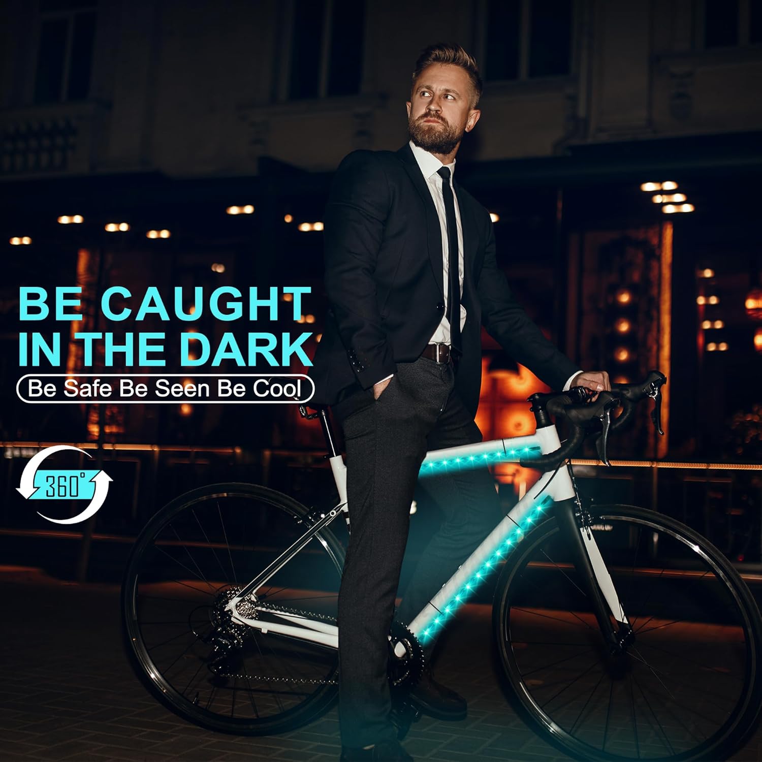 2-Pack Bike Lights for Night Riding, 47 Flashing Modes Colorful Smart Scooter Lights with Battery Box, Fun Safety & Style Electric Skateboard Lights