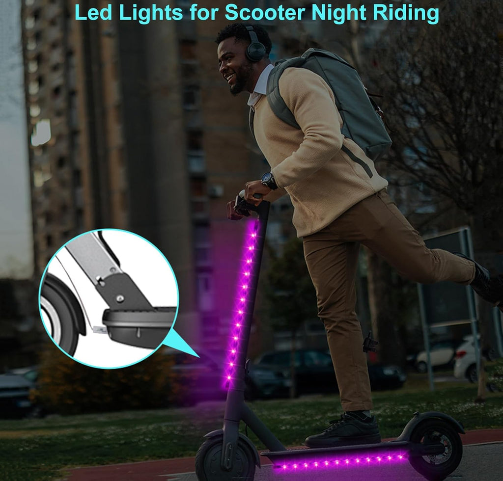 2-Pack Bike Lights for Night Riding, 47 Flashing Modes Colorful Smart Scooter Lights with Battery Box, Fun Safety & Style Electric Skateboard Lights