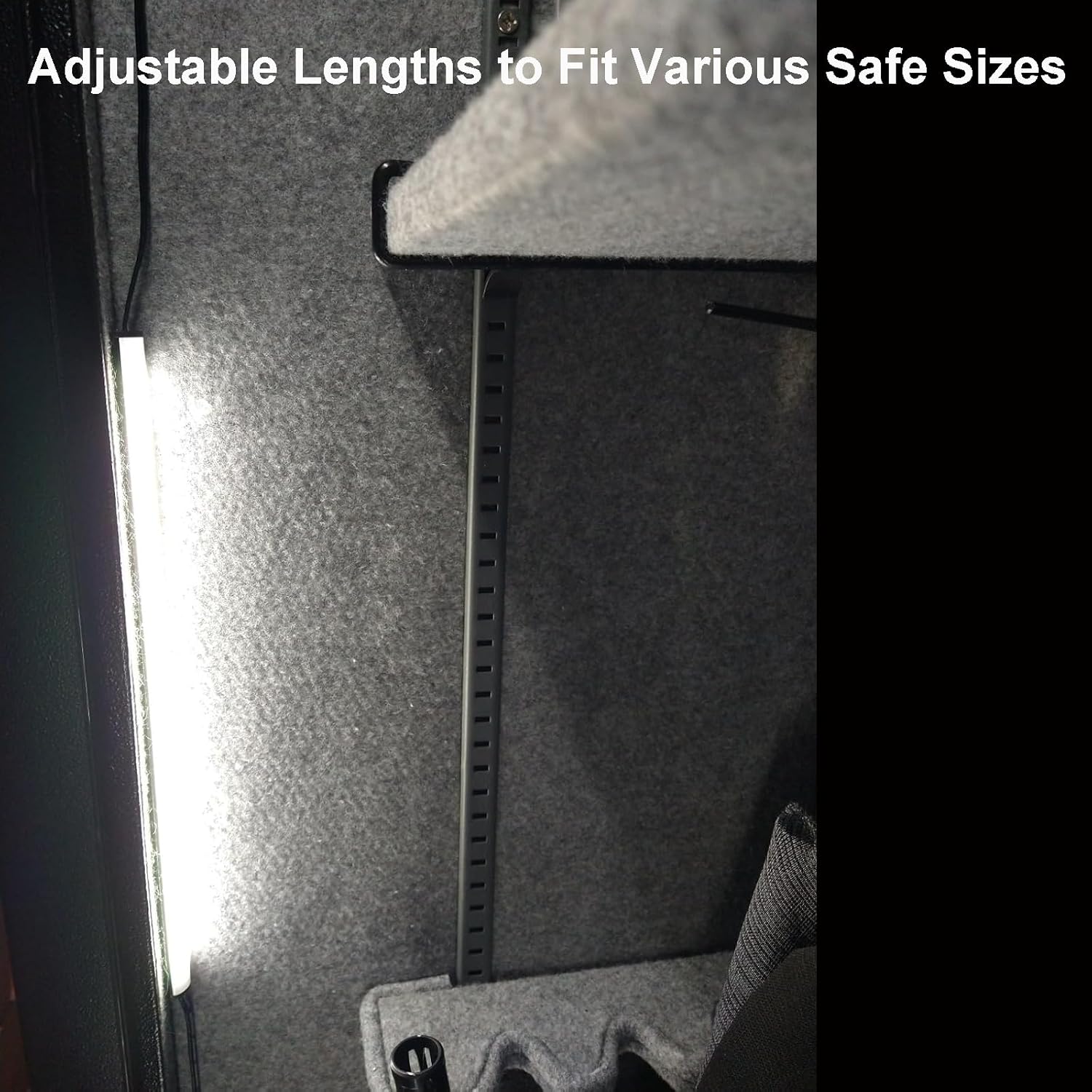 Martronic Door Activated Safe Light Kit, Multiple Packs 12 Inch 5000K Black Led Safe Lighting Kit with Power Adapter, Self-Adhesive - Ideal for Safes, Closets, and Pantries