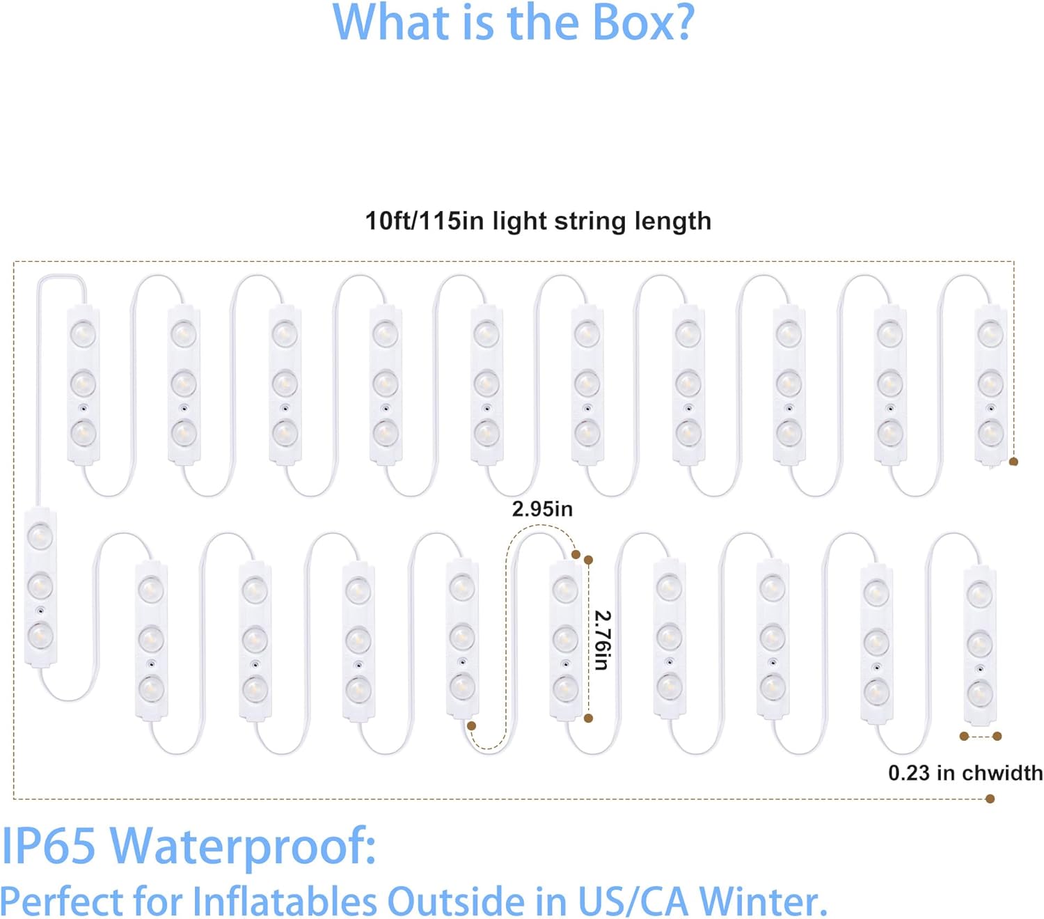 12V White Replacement Lights for Inflatables with Self Adhesive Pad 20Pcs 3 LED - Ideal for Yard Holiday Inflatables, Christmas Blowups