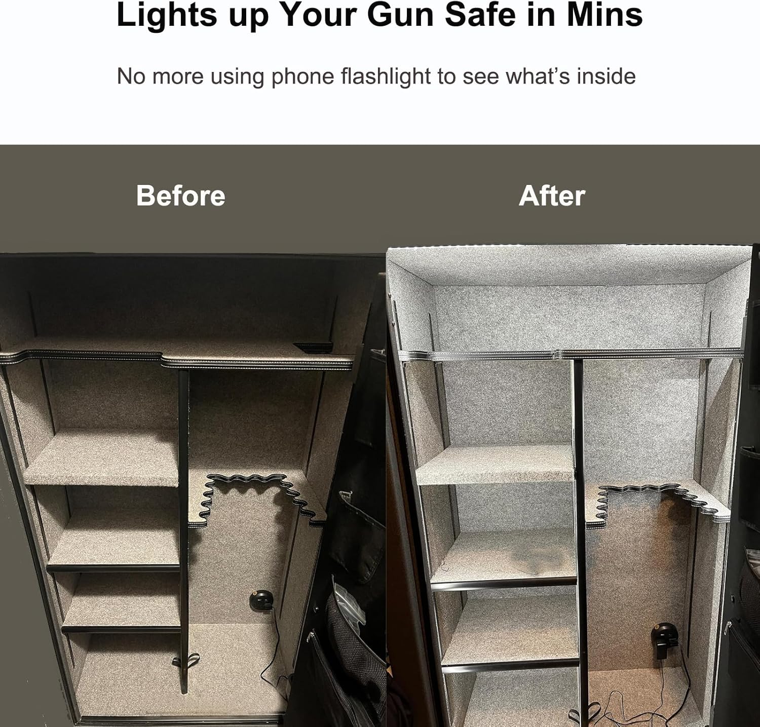Martronic Door Activated Safe Light Kit, Multiple Packs 12 Inch 5000K Black Led Safe Lighting Kit with Power Adapter, Self-Adhesive - Ideal for Safes, Closets, and Pantries